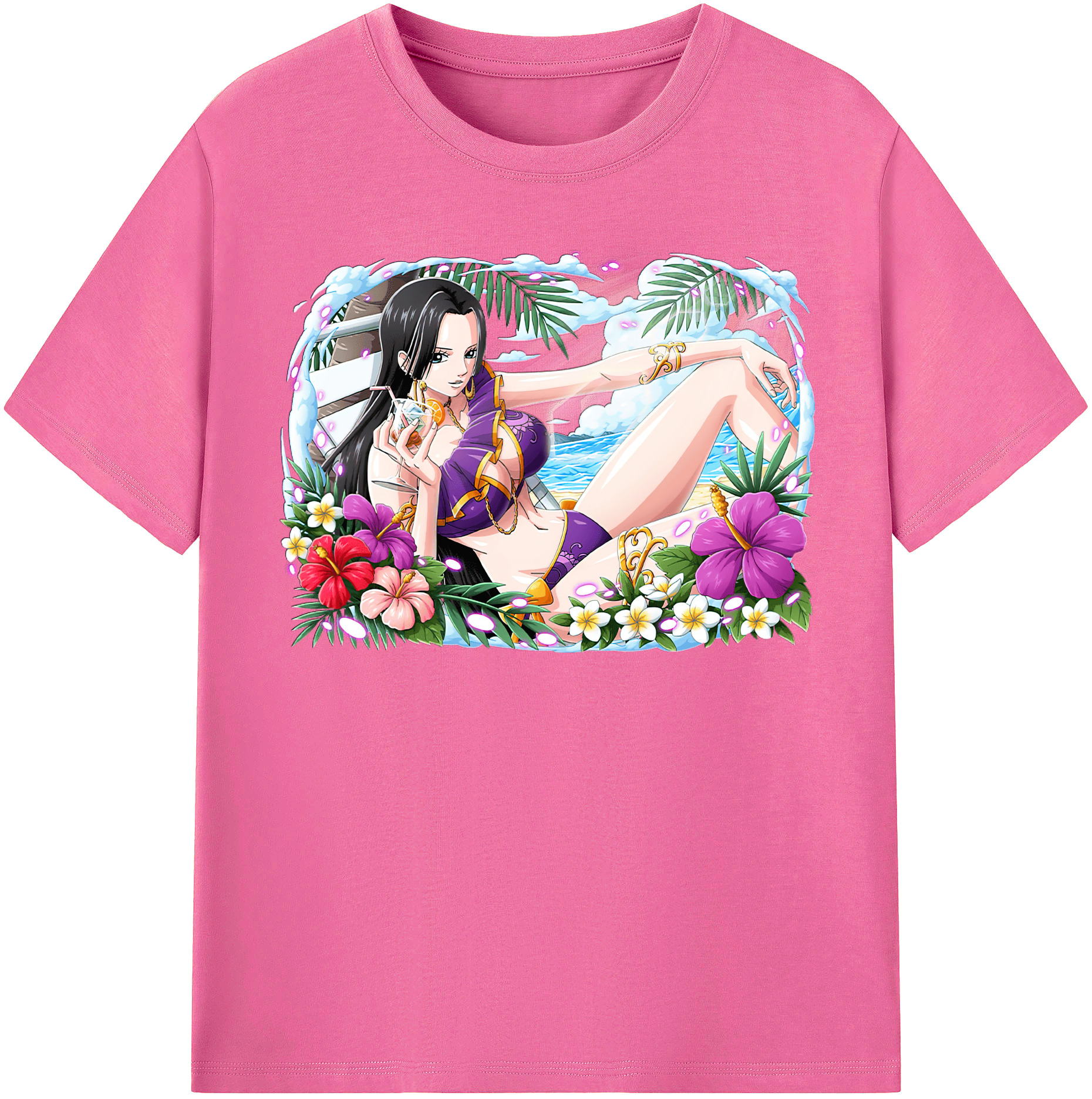 ワンピース ボア・ハンコック ONE PIECE Boa·Hancock レディースカジュアルプリントTシャツ（綿100％）